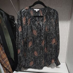 Elegant Black and Orange Women's Blouse